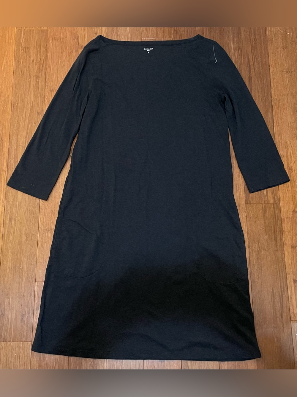 Garnet Hill Dress 100% Cotton Shift Pockets Comfy Easy Throw On OS/ L